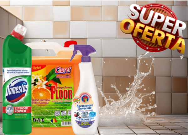 Pachet mixt - Detergent pardoseli + Domestos + Degresant